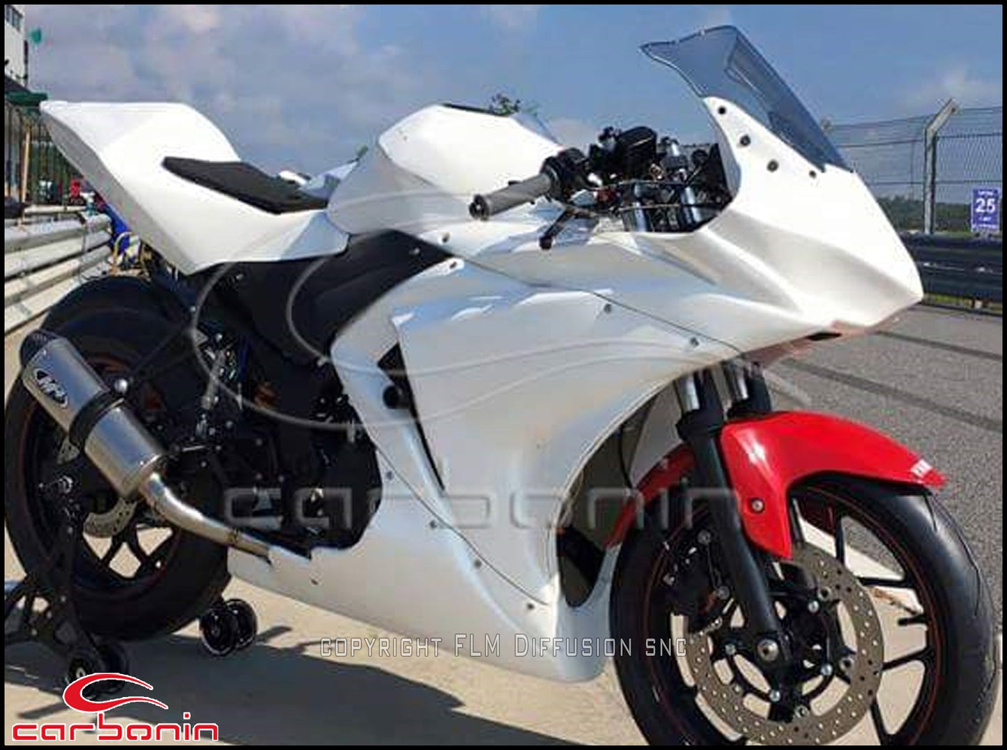 Carena PISTA Completa AVIOFIBRA con taglio faro posteriore (inclusi 12 ganci rapidi) YAMAHA R3 - 2015-2018